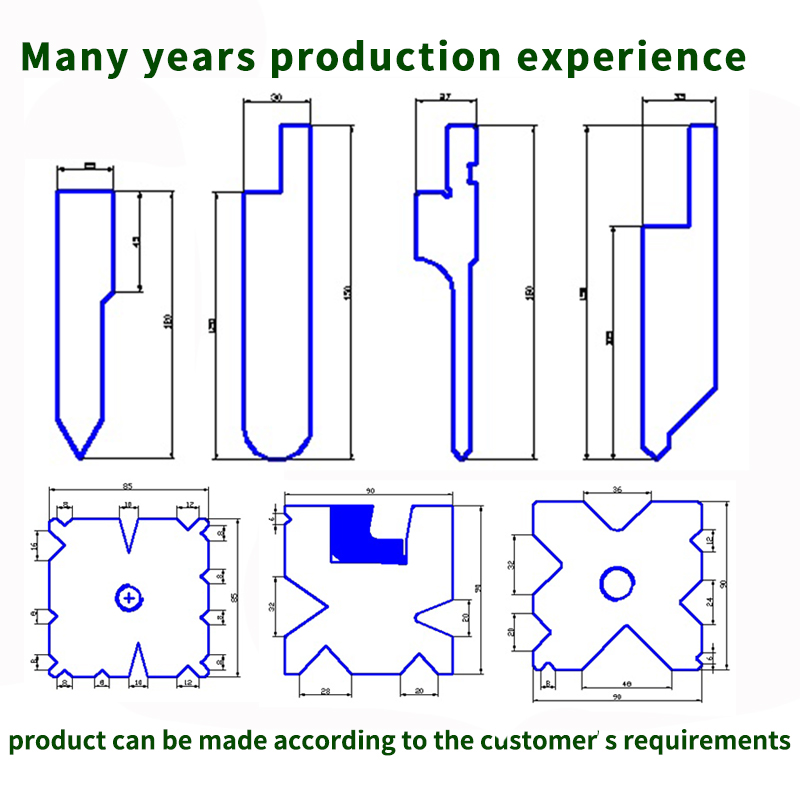 Hydraulic Sheet Metal Bender Press Brake - Matriz superior personalizada para máquina de