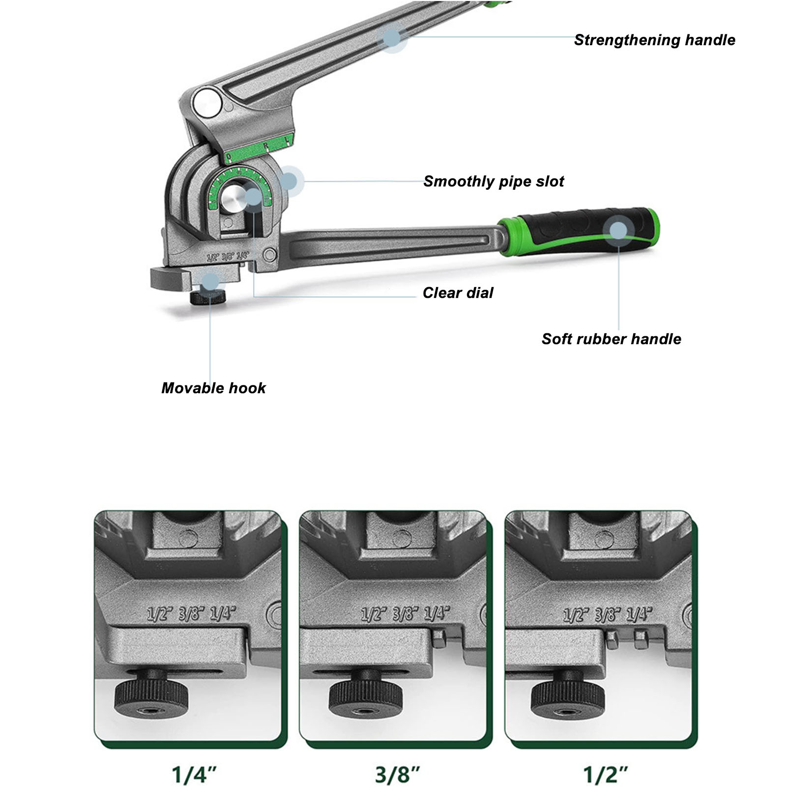 Dobrador de tubos 3 em 1, 180  - Manual Pipe Tube Bender 3/8 To 1 Inch avaliação e preço