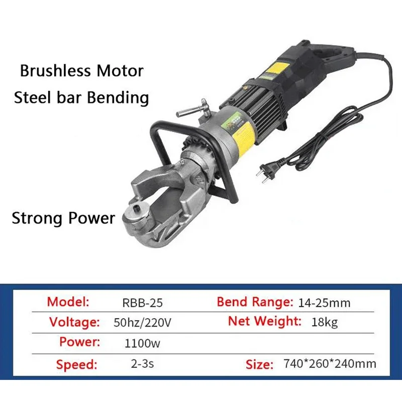 Dobrador de barra de aço sem e - Rebar Bender Electric Portable 25Mm avaliação e preço